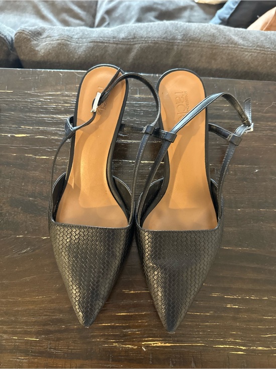 Nordstrom Rack Shoes - Woven Pointed-Toe Slingback Flats - Black